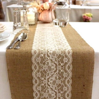 hessian with lace runner