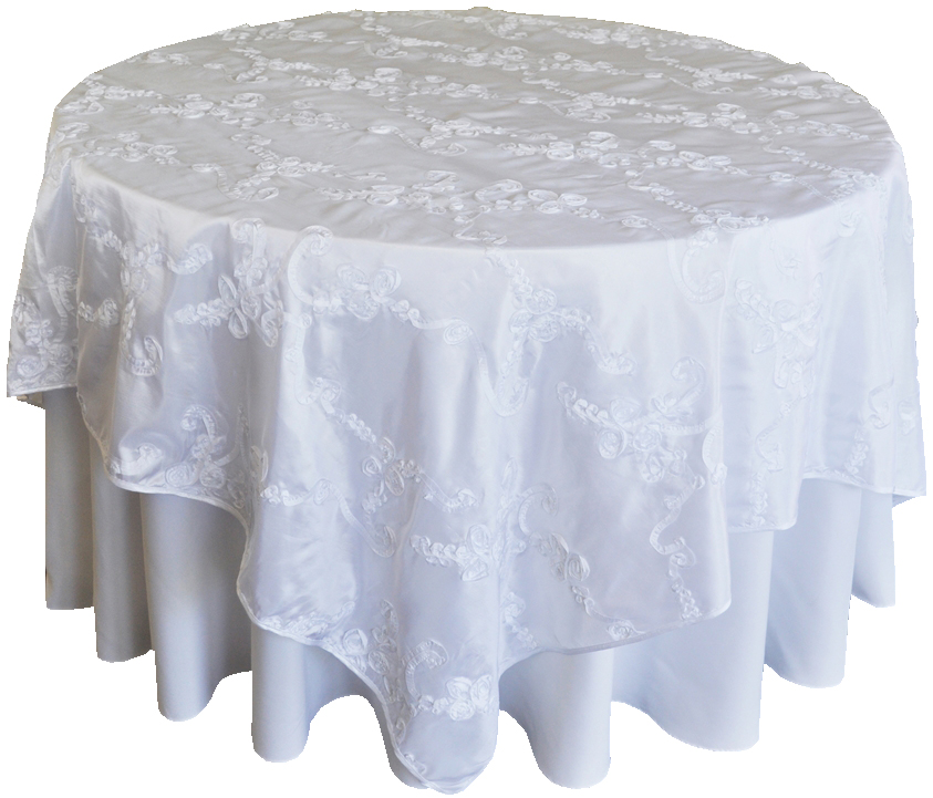 ribbon pattern taffeta overlay-white