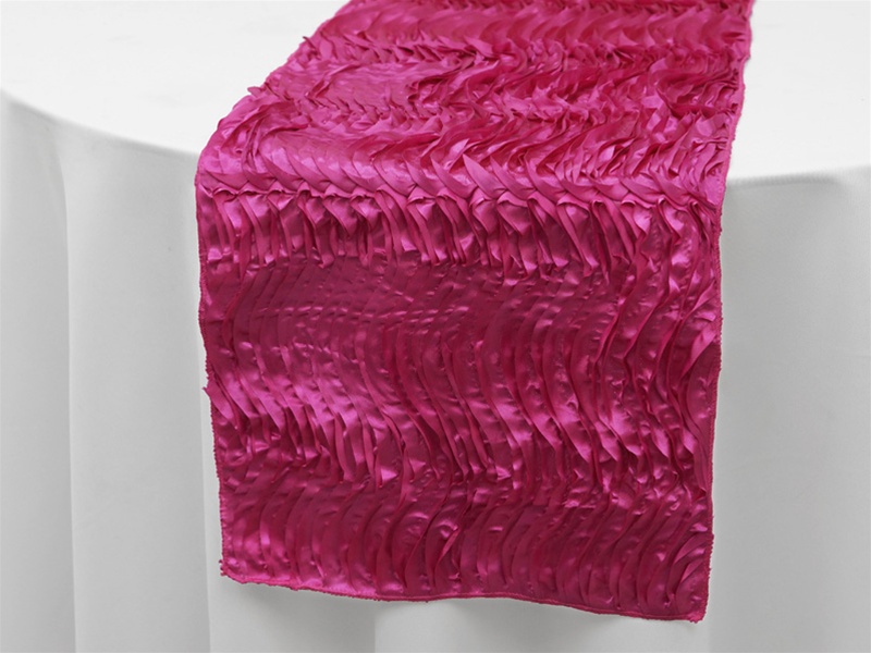 wave satin runner-fushia