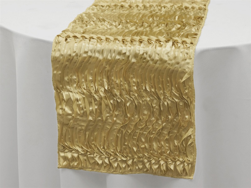 wave satin runner-gold