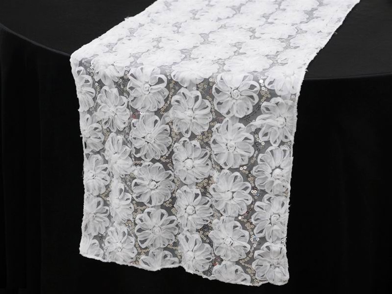 tulle ribbon sequin pattern runner