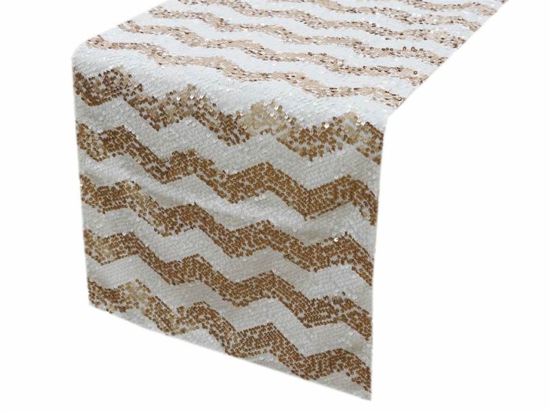 chevron sequin runner-gold