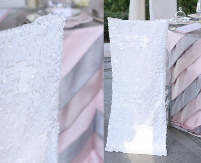 white sequin back cover