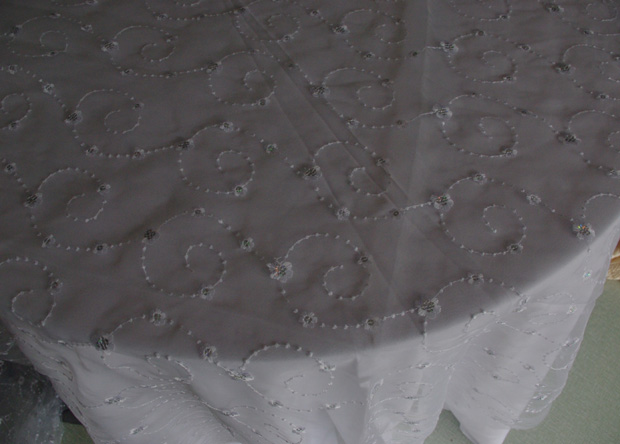 Embroidery organza overlay