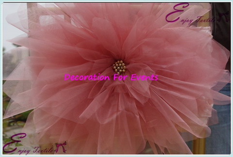 handmade organza flower for chair back