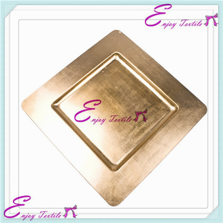square charger plate-gold