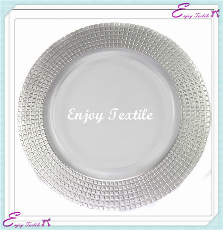 events glass charger plate