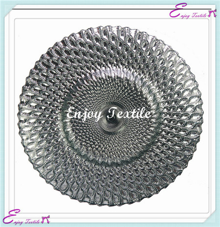 silver fancy decor plate