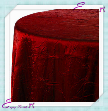 crushed taffeta table cloth-burgundy