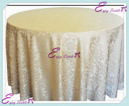 beautiful jacquard table cloth-ivory
