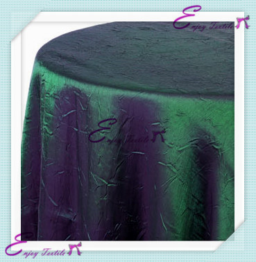 crushed taffeta table cloth-dark green