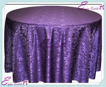 beautiful jacquard table cloth-eggplant