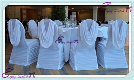 ruffled chair cover with swag