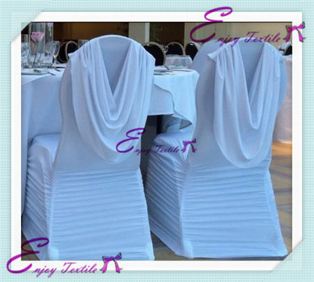 ruffled chair cover with swag