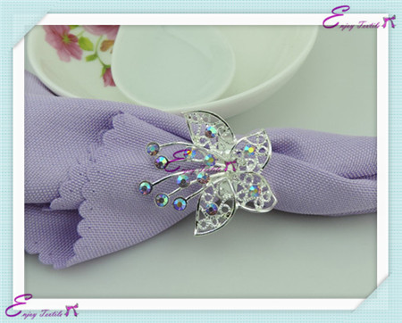 crystal metal butterfly ring
