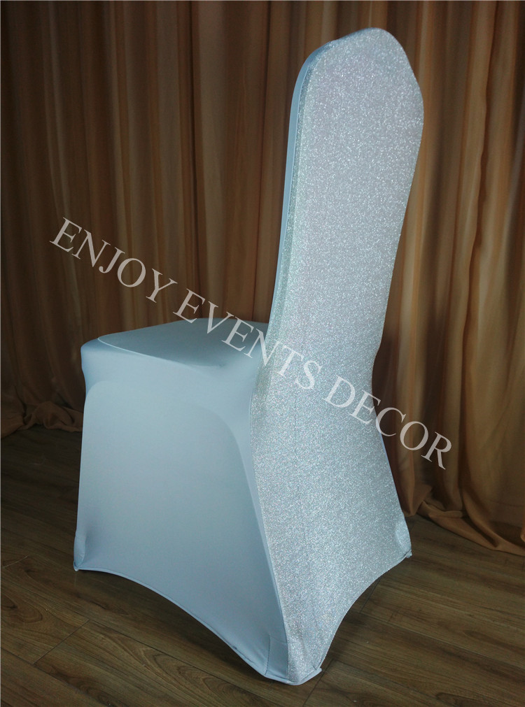 YHC#62 Silver Glitter Back Spandex Chair Cover