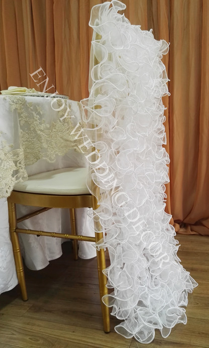 ruffled organza chair cover