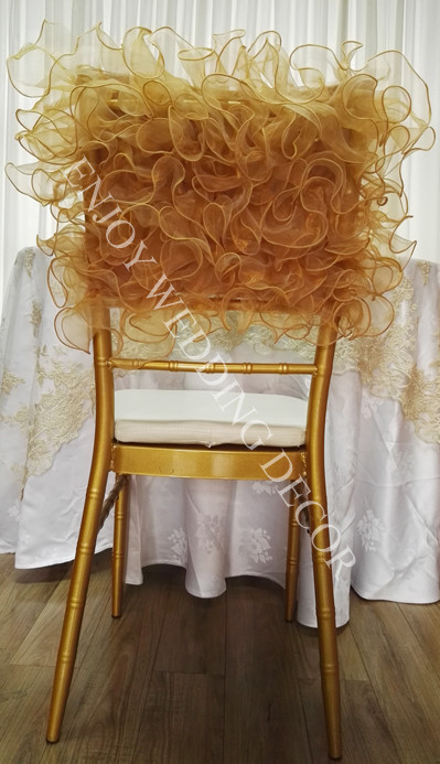 ruffled organza chair cover