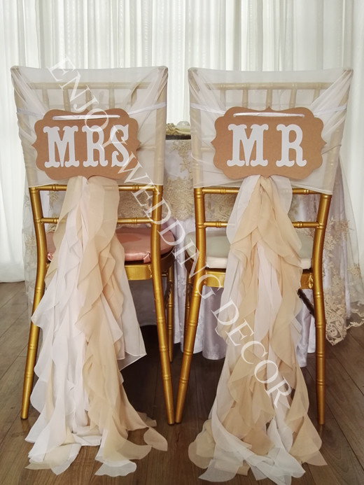 Mr.and Mrs willow chiffon chair cover