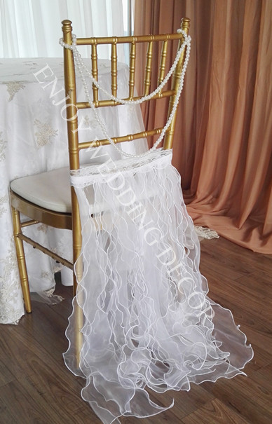 organza willow with pearl chair cover