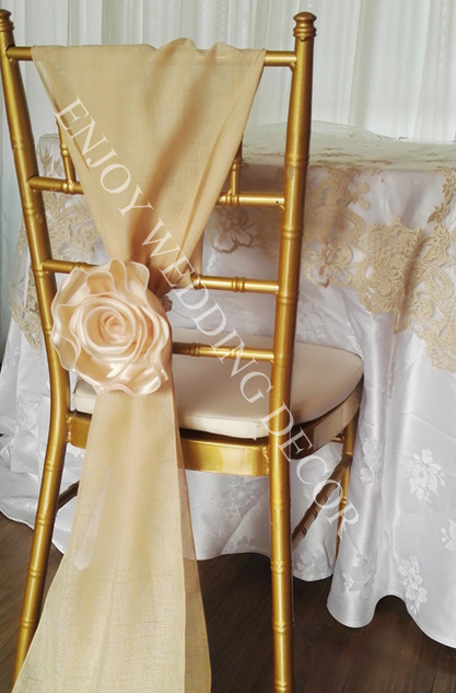 burlap sash with flower 