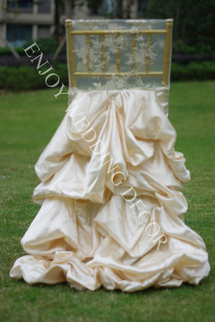 satin rosetta chair cover