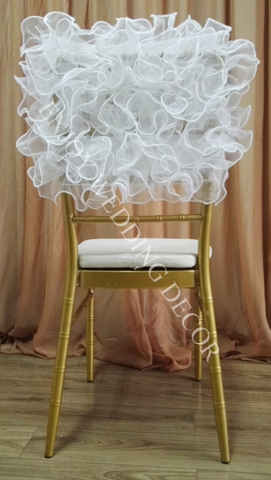 short ruffled organza hood