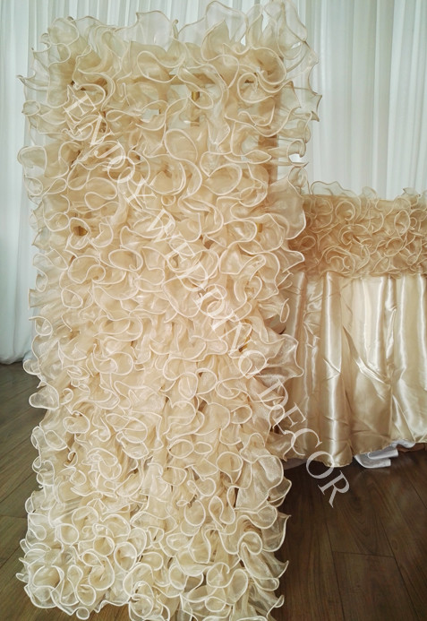 long ruffled organza hood