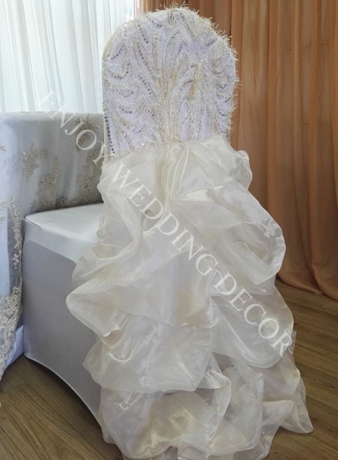 luxury cover with floral skirt chair cover