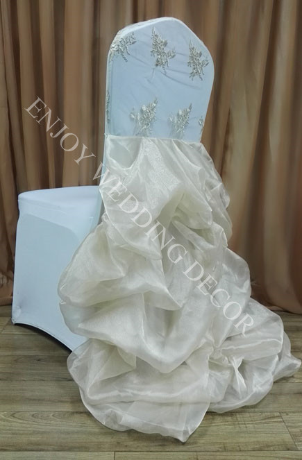 lace cover with floral skirt chair cover 