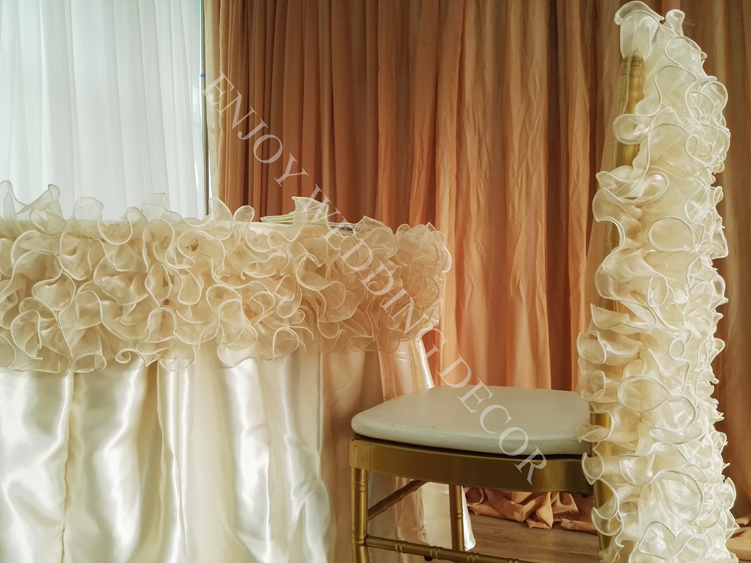 organza ruffled table skirt