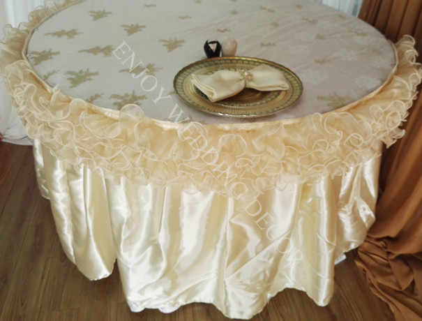 organza ruffled table skirt