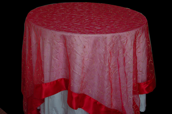 embroidery overlay with satin edge