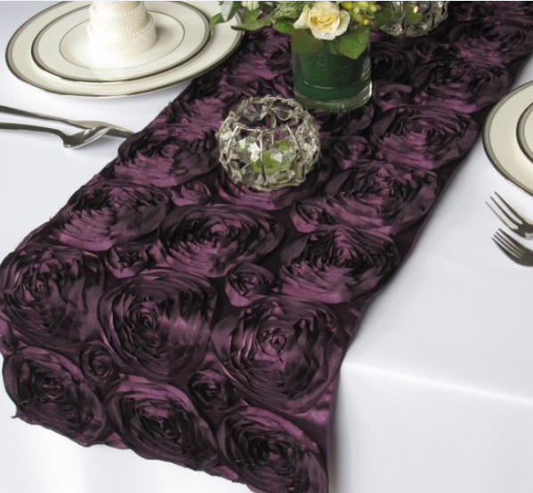 rosette satin table runner